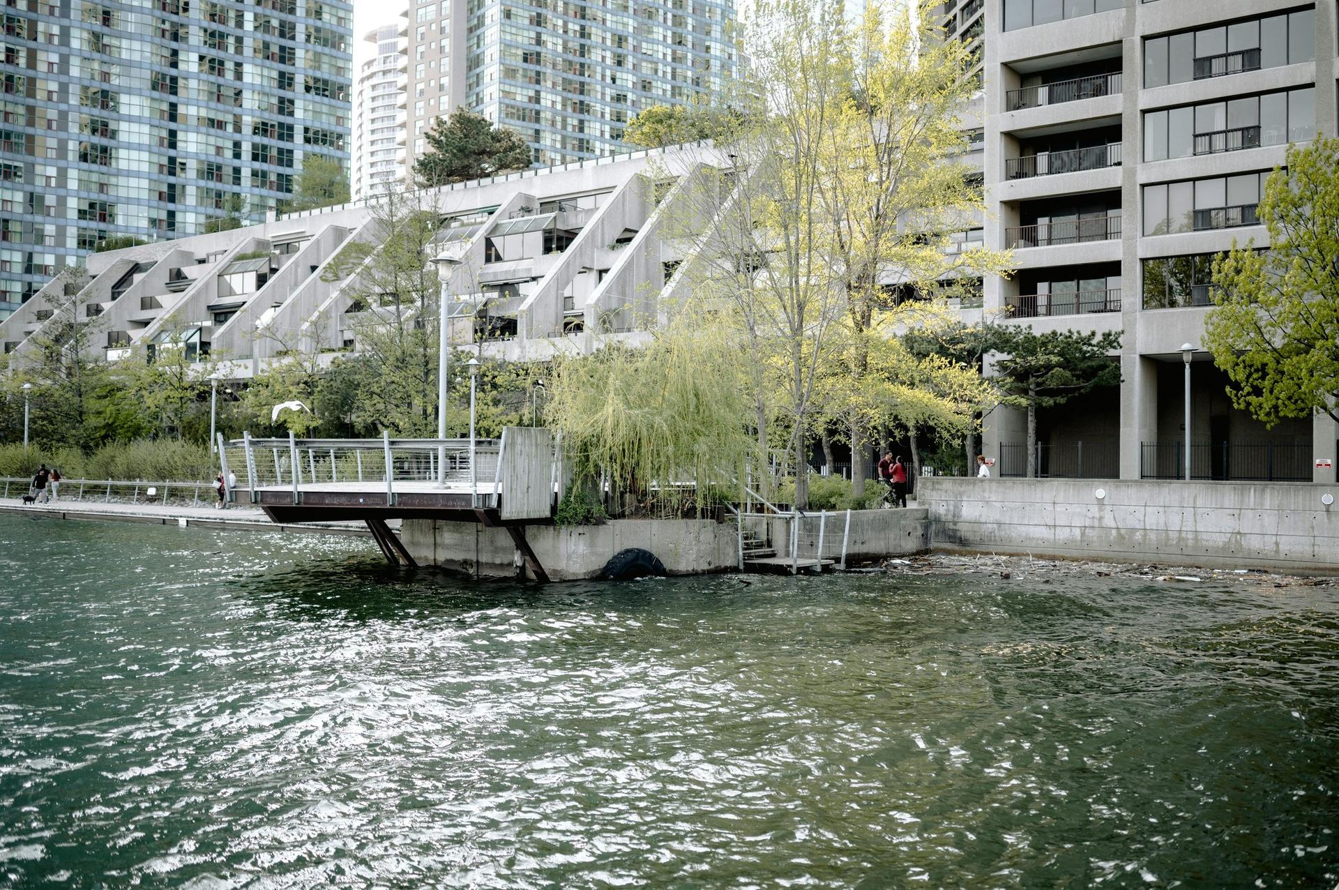 Modern waterfront condominium towers — contemporary residential development in Markham