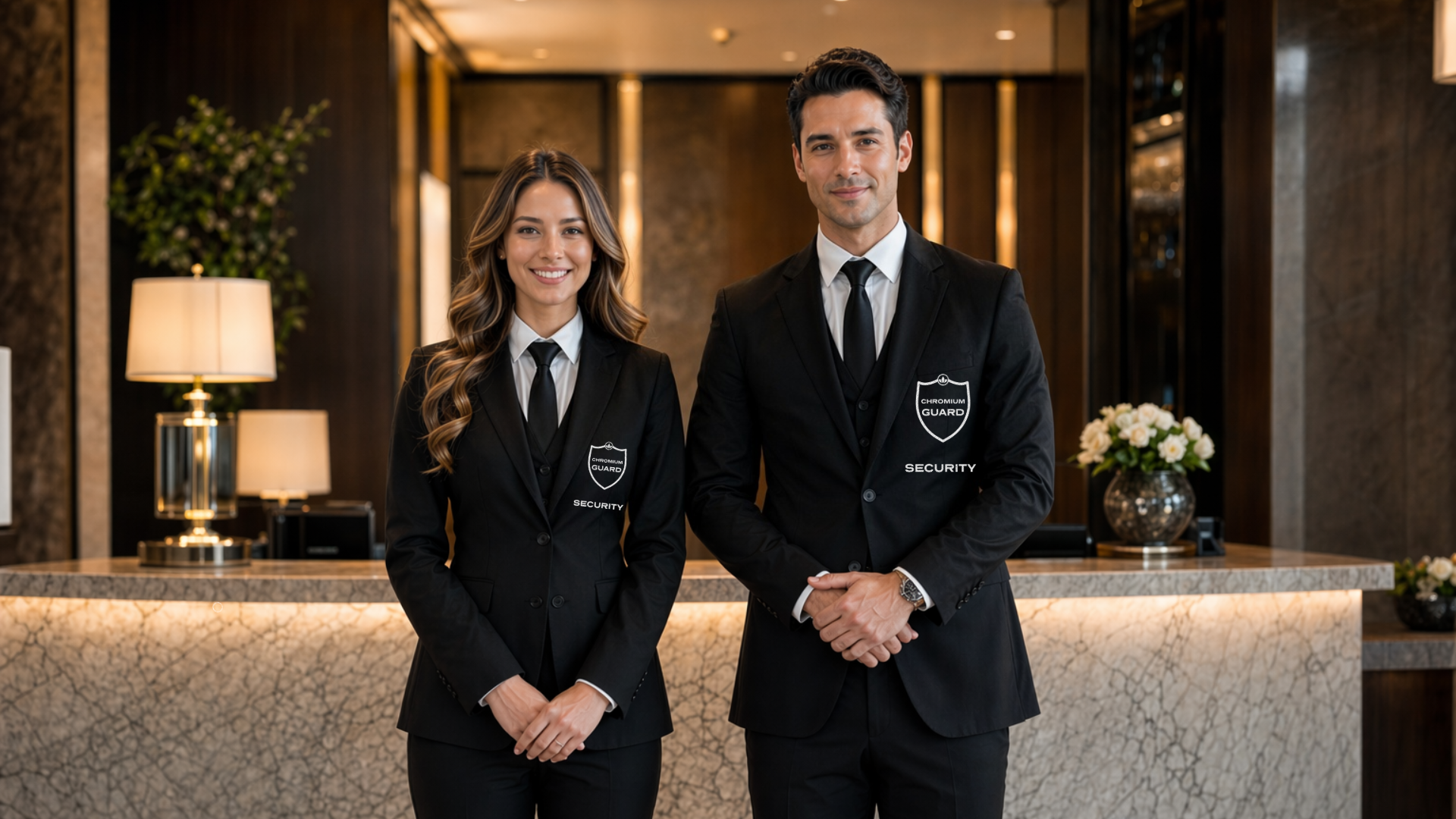 Concierge security officer in a luxury Toronto condominium lobby — concierge security Toronto — Chromium Guard