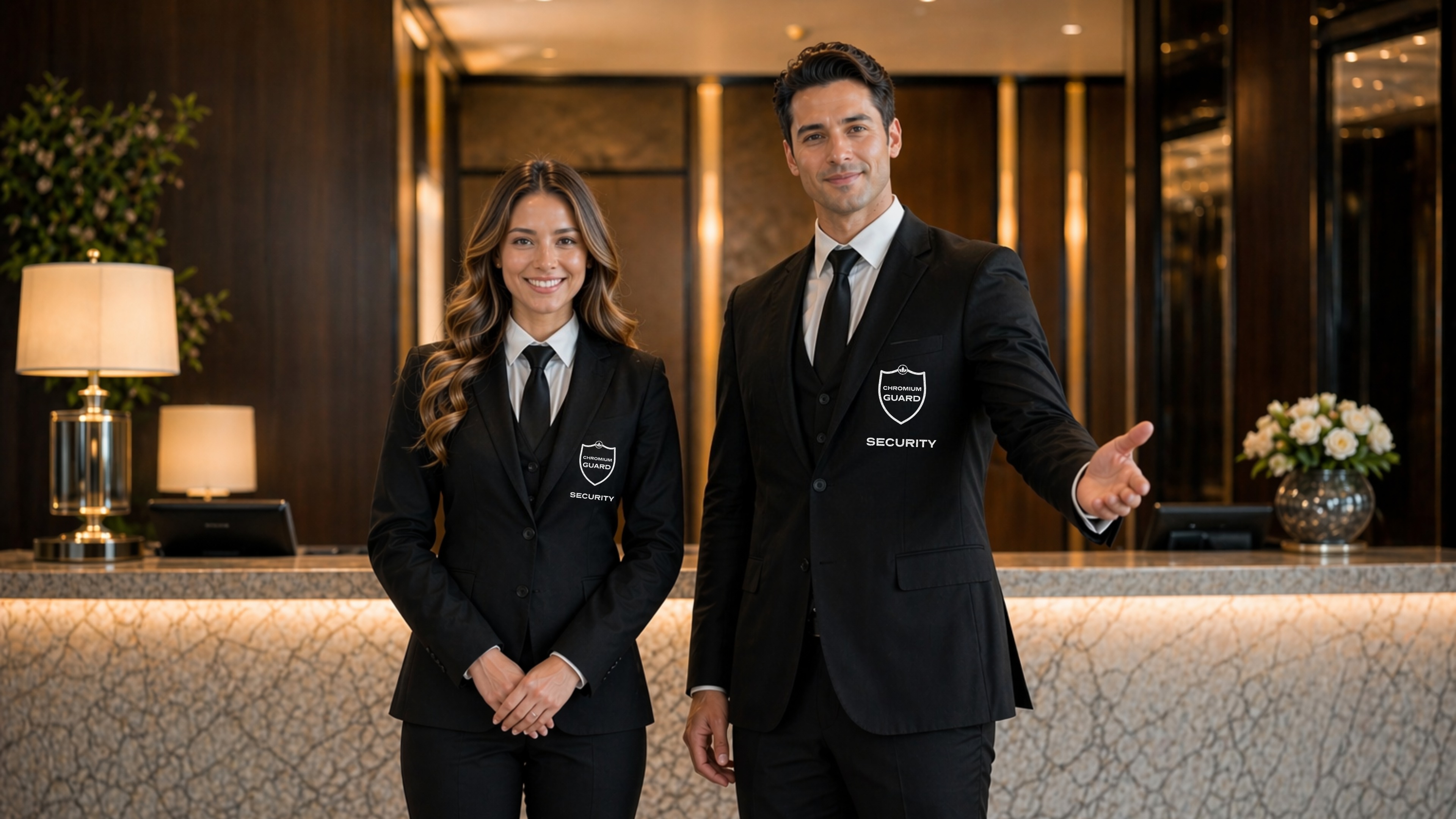 Chromium Guard officer at the front desk of a luxury Toronto condominium